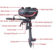 Zeny 3.5hp Superior Engine Water Cooling System Outboard Motor Two-strok Inflatable Fishing Boat
